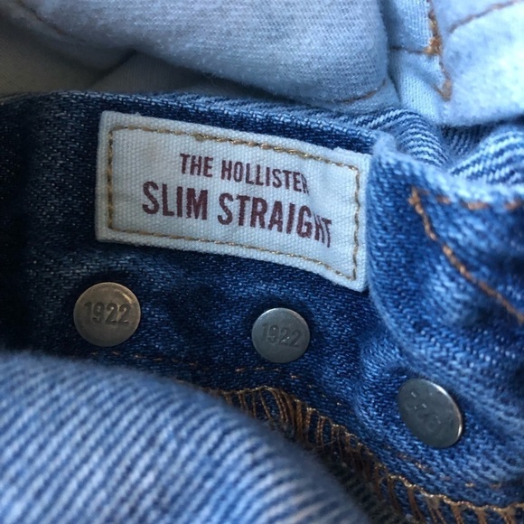 Hollister Slim Straight Distressed 100% Cotton Button-Fly Jean Med Wash 32x32 - Picture 5 of 6